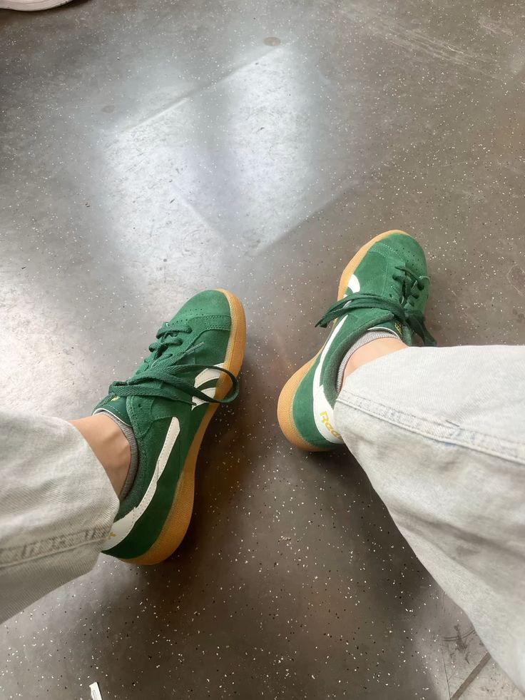 Reebok Green Suede